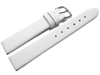 Uhrenarmband Leder Business weiß 18mm Stahl