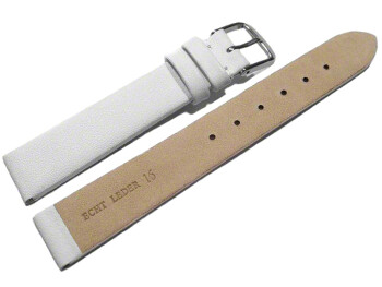 Uhrenarmband Leder Business weiß 18mm Stahl