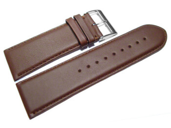 Uhrenarmband - echt Leder - glatt - braun - 28mm