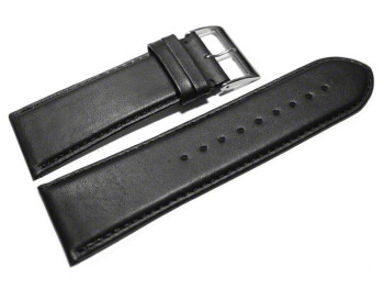 Uhrenarmband - echt Leder - glatt - schwarz - 26mm