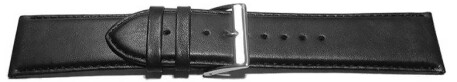 Uhrenarmband - echt Leder - glatt - schwarz - 28mm