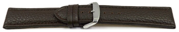 Uhrenarmband - echt Leder - genarbt - dunkelbraun - 26mm