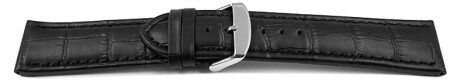 Uhrenarmband - echt Leder - Kroko - schwarz - 28mm