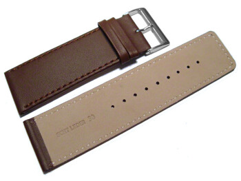 Uhrenarmband - echt Leder - glatt - braun - 30mm