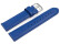 Uhrenarmband blau glattes Leder leicht gepolstert 12mm Stahl