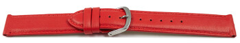 Uhrenarmband rot glattes Leder leicht gepolstert 16mm Stahl