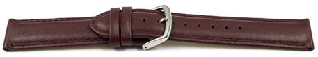 Uhrenarmband bordeaux glattes Leder leicht gepolstert 14mm Gold