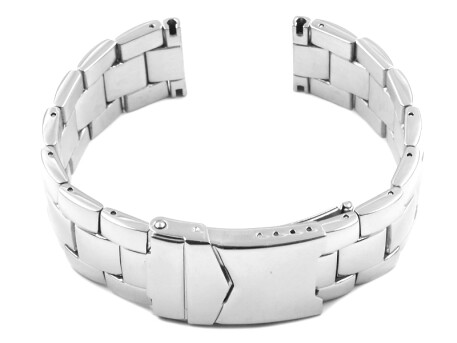 Edelstahl Metall Uhrenarmband massiv - 20,22,24mm - poliert