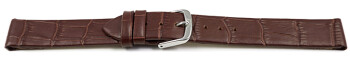Uhrenarmband für feste Stege - Kroko Prägung - braun - 8mm Gold