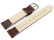 Uhrenarmband für feste Stege - Kroko Prägung - braun - 8mm Gold