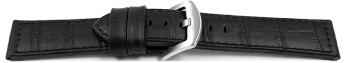 Uhrenarmband mit Breitdorn - Leder - Kroko - schwarz TiT - 22mm