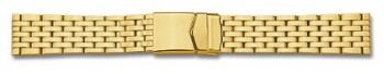 Edelstahl Metallarmband massiv 7 Glieder vergoldet - 18, 20, 22mm