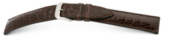 Uhrenarmband - echt Alligator - art manuel - dunkelbraun 19mm Stahl