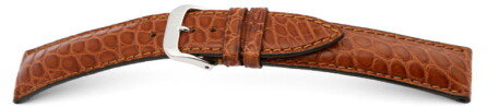Uhrenarmband - echt Alligator - art manuel - cognac 20mm Stahl