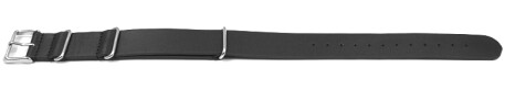 Uhrenarmband - echtes Leder - Nato - schwarz 18mm