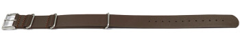 Uhrenarmband - echtes Leder - Nato - dunkelbraun 18mm