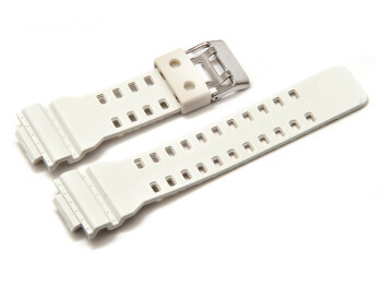 Casio Uhrenarmband für GD-100SC, GAC-100GW, Kunststoff, weiß, glänzend