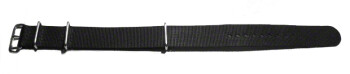 Uhrenarmband - Nylon - Nato - schwarz 22mm