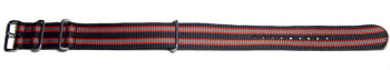 Uhrenarmband - Nylon - Nato - schwarz-rot-grau 18mm