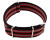 Uhrenarmband - Nylon - Nato - schwarz-rot-grau 20mm