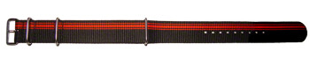 Uhrenarmband - Nylon - Nato - schwarz-rot II 18mm