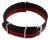 Uhrenarmband - Nylon - Nato - schwarz-rot II 20mm