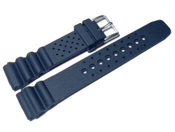 Uhrenarmband Silikon Sport blau 18mm Stahl