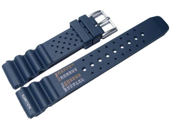 Uhrenarmband Silikon Sport blau 24mm Stahl