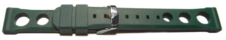 Uhrenarmband Silikon - extra stark - gelocht - grün 24mm