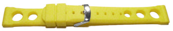 Uhrenarmband Silikon - extra stark - gelocht - gelb 22mm