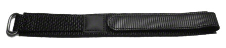 Klettverschluss - Uhrenarmband - Nylon - schwarz 16mm