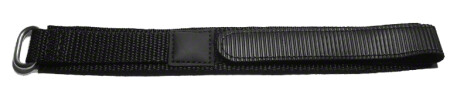 Klettverschluss - Uhrenarmband - Nylon - schwarz 22mm
