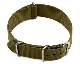 Uhrenarmband - Nylon - Nato - olivegrün 20mm