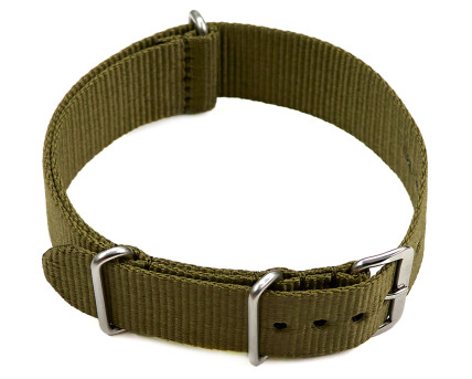 Uhrenarmband - Nylon - Nato - olivegrün 24mm