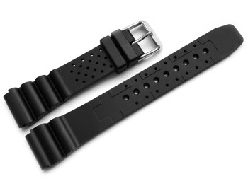 Uhrenarmband Silikon Sport schwarz 22mm Stahl