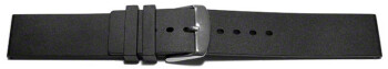 Uhrenband Silikon Glatt schwarz 16mm Stahl