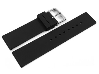 Uhrenband Silikon Glatt schwarz 16mm Gold