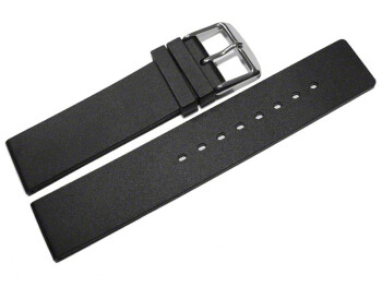 Uhrenband Silikon Glatt schwarz 18mm Stahl