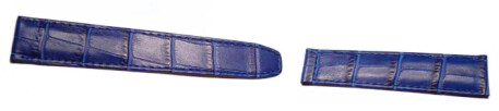Kalbsleder Uhrenarmband - für Faltschließen - blau 16mm