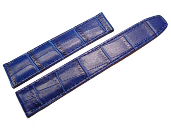 Kalbsleder Uhrenarmband - für Faltschließen - blau 16mm