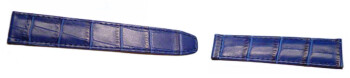 Kalbsleder Uhrenarmband - für Faltschließen - blau 18mm