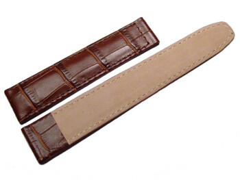 Kalbsleder Uhrenarmband - für Faltschließen - dunkelbraun 18mm
