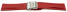 Faltschließe - Uhrenband - Leder - genarbt - rot TiT 20mm Stahl
