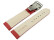 Faltschließe - Uhrenband - Leder - genarbt - rot TiT 24mm Stahl