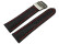 Faltschließe - Uhrenband - Leder - Glatt - schwarz rote Naht 20mm Stahl