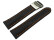 Faltschließe - Uhrenband - Leder - Glatt - schwarz - orange Naht 22mm Stahl