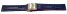 Faltschließe - Uhrenband - Kalbsleder - Teju - blau 18mm Gold