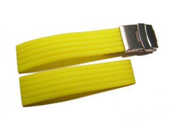 Faltschließe - Silikon - Stripes - gelb 24mm
