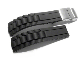 Faltschließe - Uhrenarmband Silikon - Design - schwarz 22mm