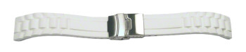 Faltschließe - Uhrenarmband Silikon - Design - weiß 24mm